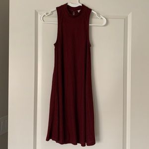 Hollister maroon ribbed dress XS